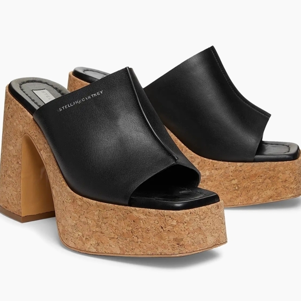 Stella McCartney Black and Tan Platform Sandals #44
